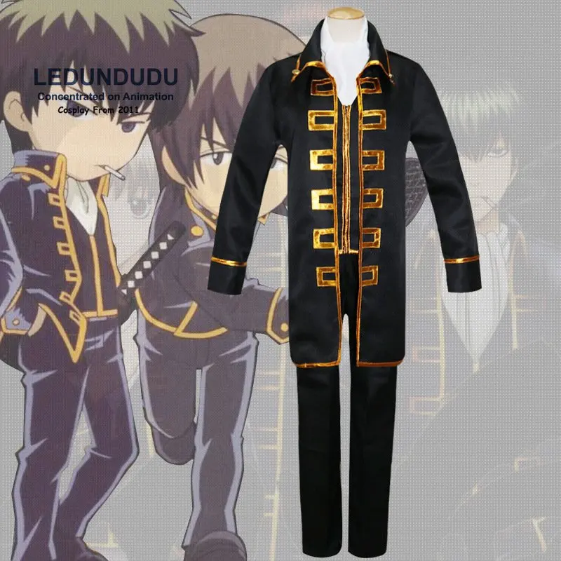 Аниме GINTAMA Косплей костюмы Okita Sougo Shinsengumi пальто Мужская необычная вечерняя форма