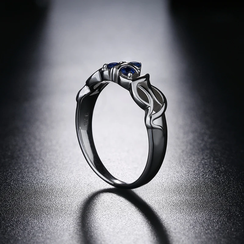 Кольцо для помолвки с сапфиром Zora из серебра 925 пробы | Украшения и аксессуары