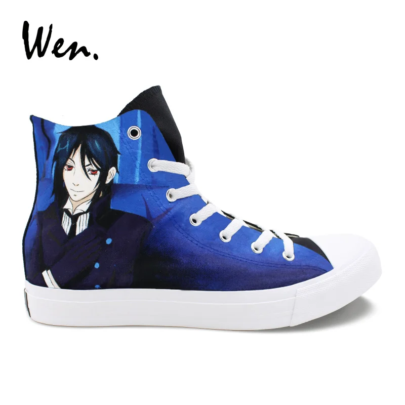 Wen Anime Skateboard Shoes Black Design Black Butler Hand Painted Canvas Sneakers High Top Adults Unisex Sport Gym Shoes
Wen Anime Skateboard Shoes Black Design Black Butler Hand Painted Canvas Sneakers High Top Adults Unisex Sport Gym Shoes