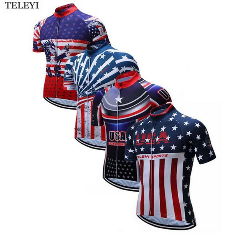 TELEYI Team USA Men's Professional Outdoor Cycling jersey Bike Short Sleeve Top Shirt Clothing Bicycle Sportwear Jersey
TELEYI Team USA Men's Professional Outdoor Cycling jersey Bike Short Sleeve Top Shirt Clothing Bicycle Sportwear Jersey