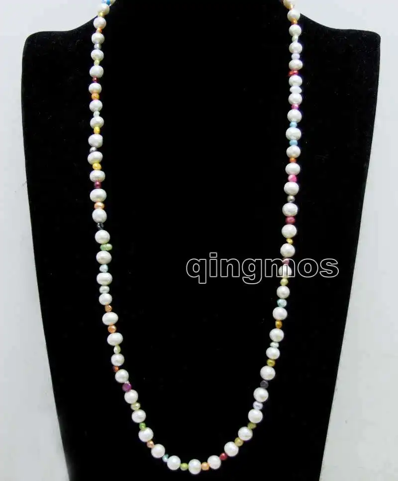 8-9mm White Round Natural Pearl and 4-5mm Baroque Multicolor Pearl 30'' necklace-nec6431
8-9mm White Round Natural Pearl and 4-5mm Baroque Multicolor Pearl 30'' necklace-nec6431