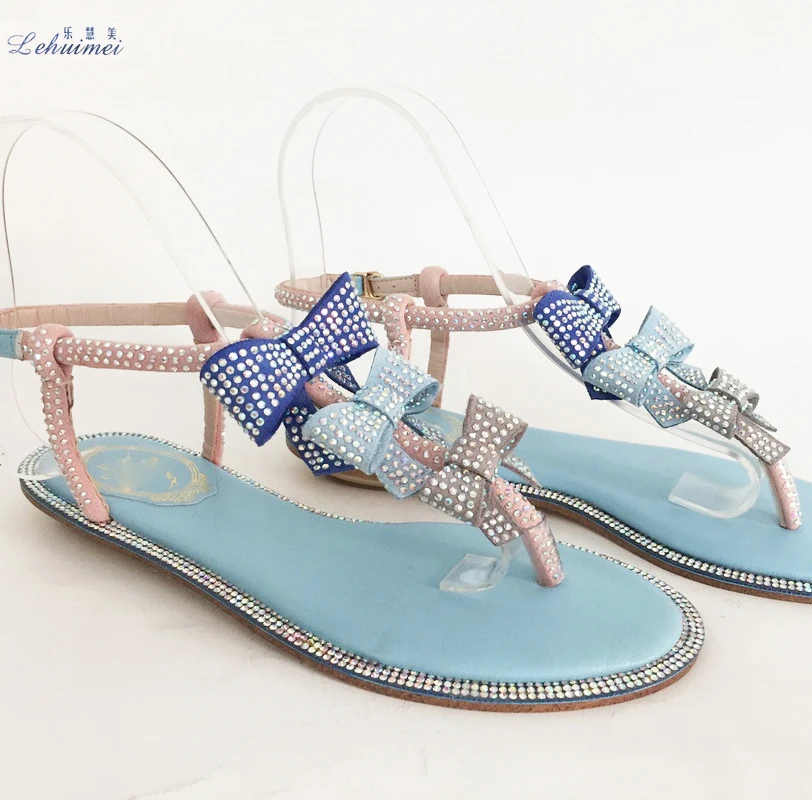 Woman Sandals Women Shoes Rhinestones Chains Gladiator Flat Sandals Crystal Chaussure Flower bow tie fashion lady BLUE
Woman Sandals Women Shoes Rhinestones Chains Gladiator Flat Sandals Crystal Chaussure Flower bow tie fashion lady BLUE