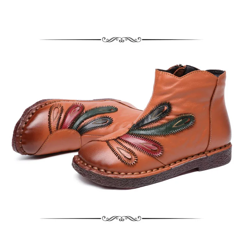 TIMETANG The New Flat Boots Plus Velvet Comfort Beef Bottom Real Leather National Warm Warm Boots Protective Soft Sole Mother
TIMETANG The New Flat Boots Plus Velvet Comfort Beef Bottom Real Leather National Warm Warm Boots Protective Soft Sole Mother
