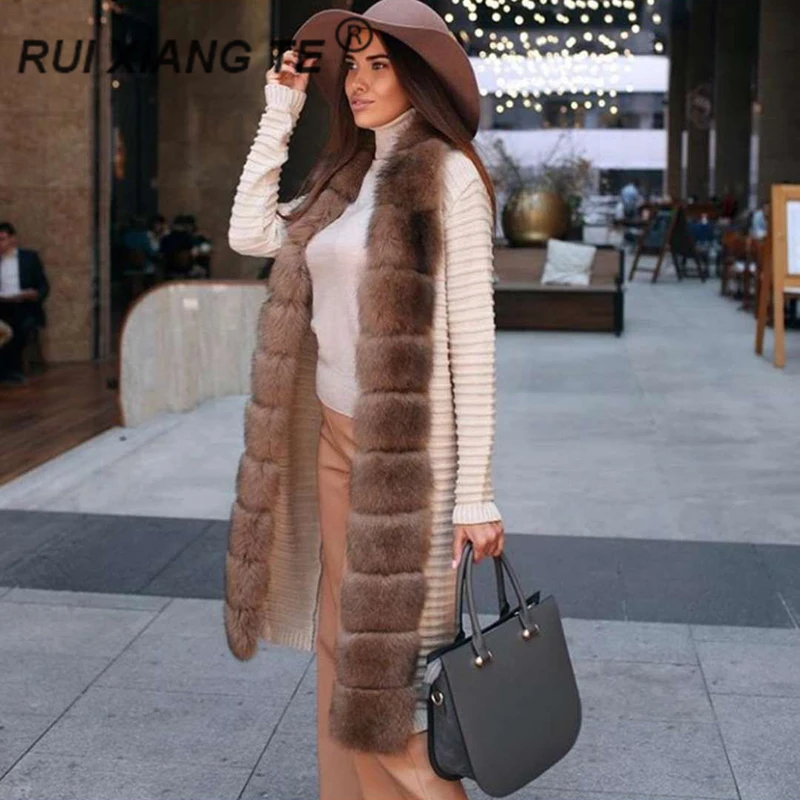 Women real fur coat genuine wool knitting with fox collar warm winter coat real fox fur coat winter long outerwear RuiXiangTe
Women real fur coat genuine wool knitting with fox collar warm winter coat real fox fur coat winter long outerwear RuiXiangTe