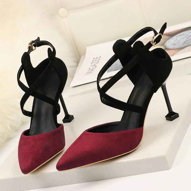 Summer Women Sandals Shoes Fashion Buckle Strap Flock Shallow 8.5cmHigh Heels Solid Party Lady Sexy Female Pumps Shoes Plus Size
Summer Women Sandals Shoes Fashion Buckle Strap Flock Shallow 8.5cmHigh Heels Solid Party Lady Sexy Female Pumps Shoes Plus Size