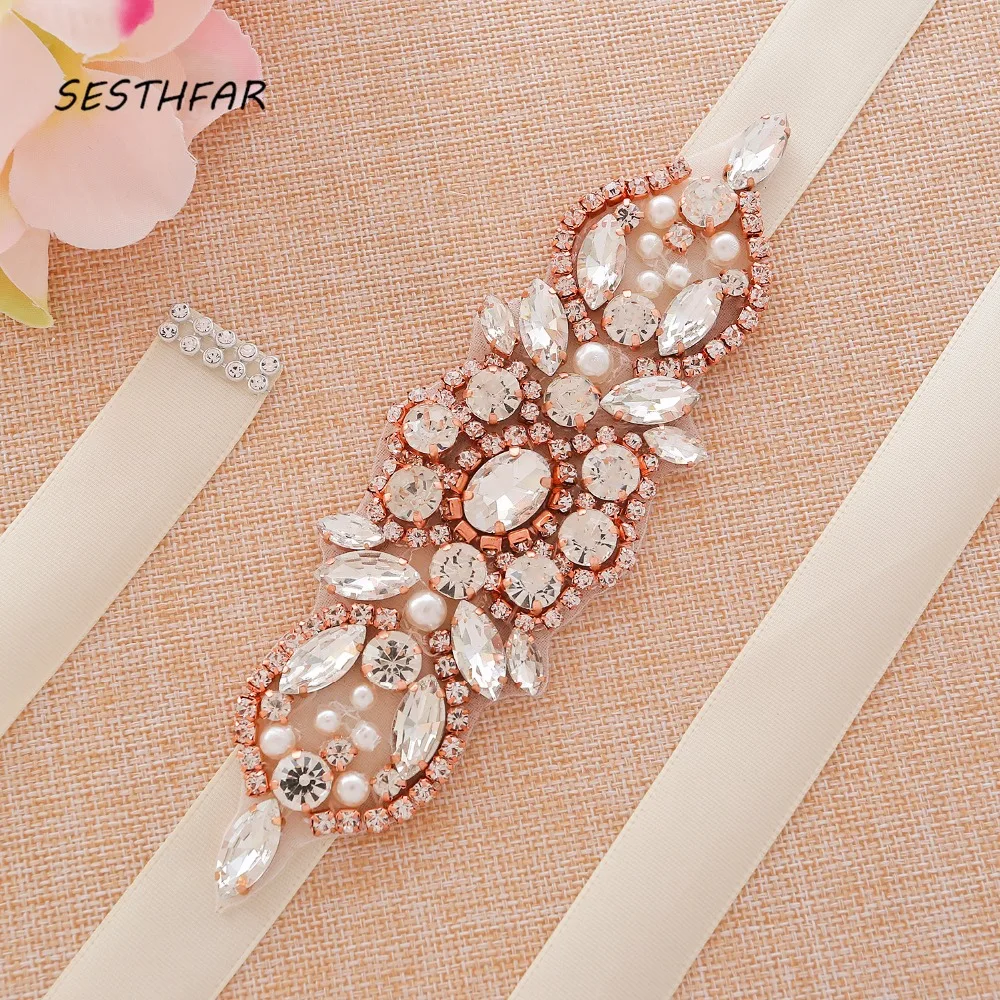 SESTHFAR Crystal Bridal Belt Sash Satin Diamond Wedding Sash Thin Rhinestones Rose Gold Wedding Belt For Women Dresses 172RG
SESTHFAR Crystal Bridal Belt Sash Satin Diamond Wedding Sash Thin Rhinestones Rose Gold Wedding Belt For Women Dresses 172RG