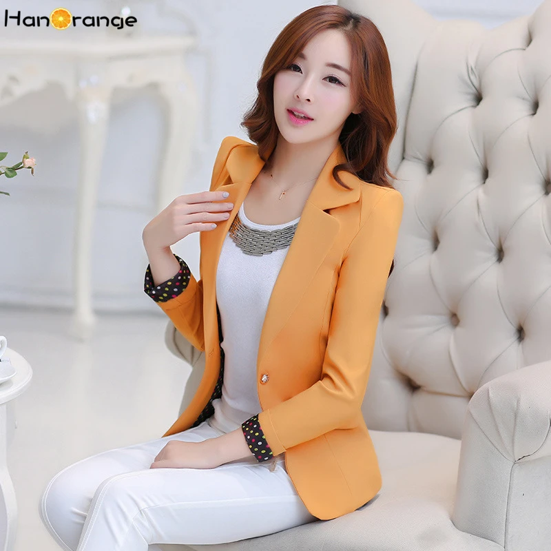 HanOrange 2020 Повседневный офисный женский OL весенне осенний Блейзер Куртка|womens blazer
