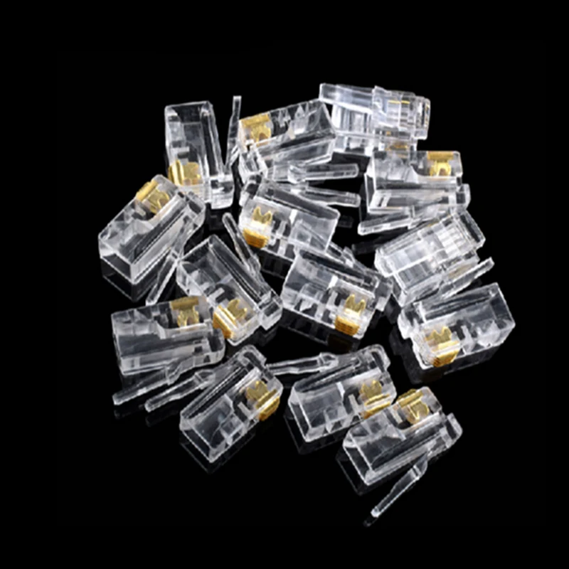 100PCS 4P4C 4 Pins 4 Contacts Telephone Modular Plug Jack Connector Crystal Head Ethernet Cable Plugs Heads
100PCS 4P4C 4 Pins 4 Contacts Telephone Modular Plug Jack Connector Crystal Head Ethernet Cable Plugs Heads
