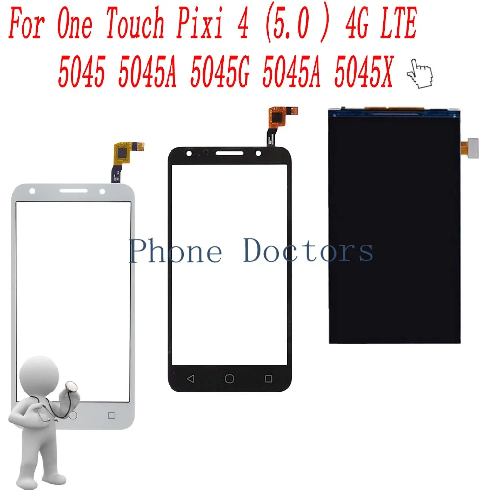 5 0 "сборка ЖКД с сенсорным экраном для Alcatel Pixi 4 (5) 4G LTE 5045 5045D 5045A г 5045X|Экраны