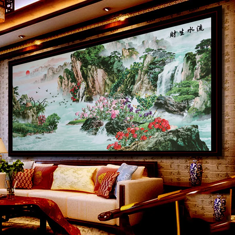 Китайский пейзаж Сделай Сам лента вышивка живопись Рукоделие 3d печати Набор для
