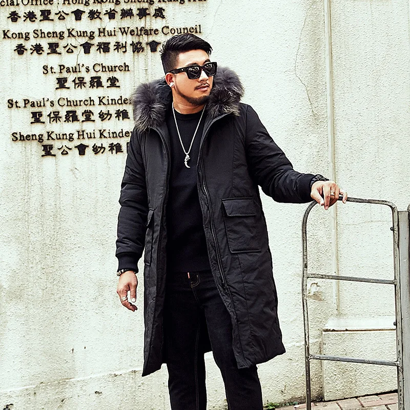 tide brand Large size Cotton coat Winter Long Men's Large fur collar Hooded jacket Korean version of Loose cotton clothing
tide brand Large size Cotton coat Winter Long Men's Large fur collar Hooded jacket Korean version of Loose cotton clothing