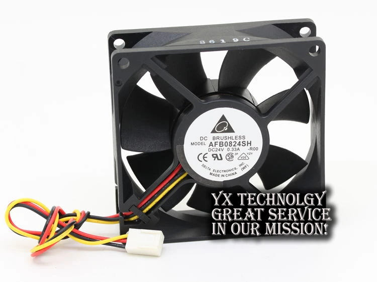 Delta New and Original AFB0824SH 8025 8cm 80mm 24V 0.33A dual ball bearing drive cooling fan for 80*80*25mm
Delta New and Original AFB0824SH 8025 8cm 80mm 24V 0.33A dual ball bearing drive cooling fan for 80*80*25mm