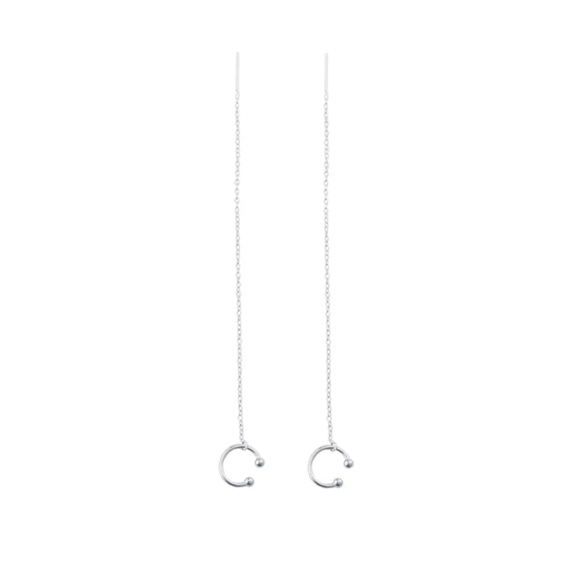 Серьги-Клипсы из стерлингового серебра 925 пробы женские серьги с кисточками для