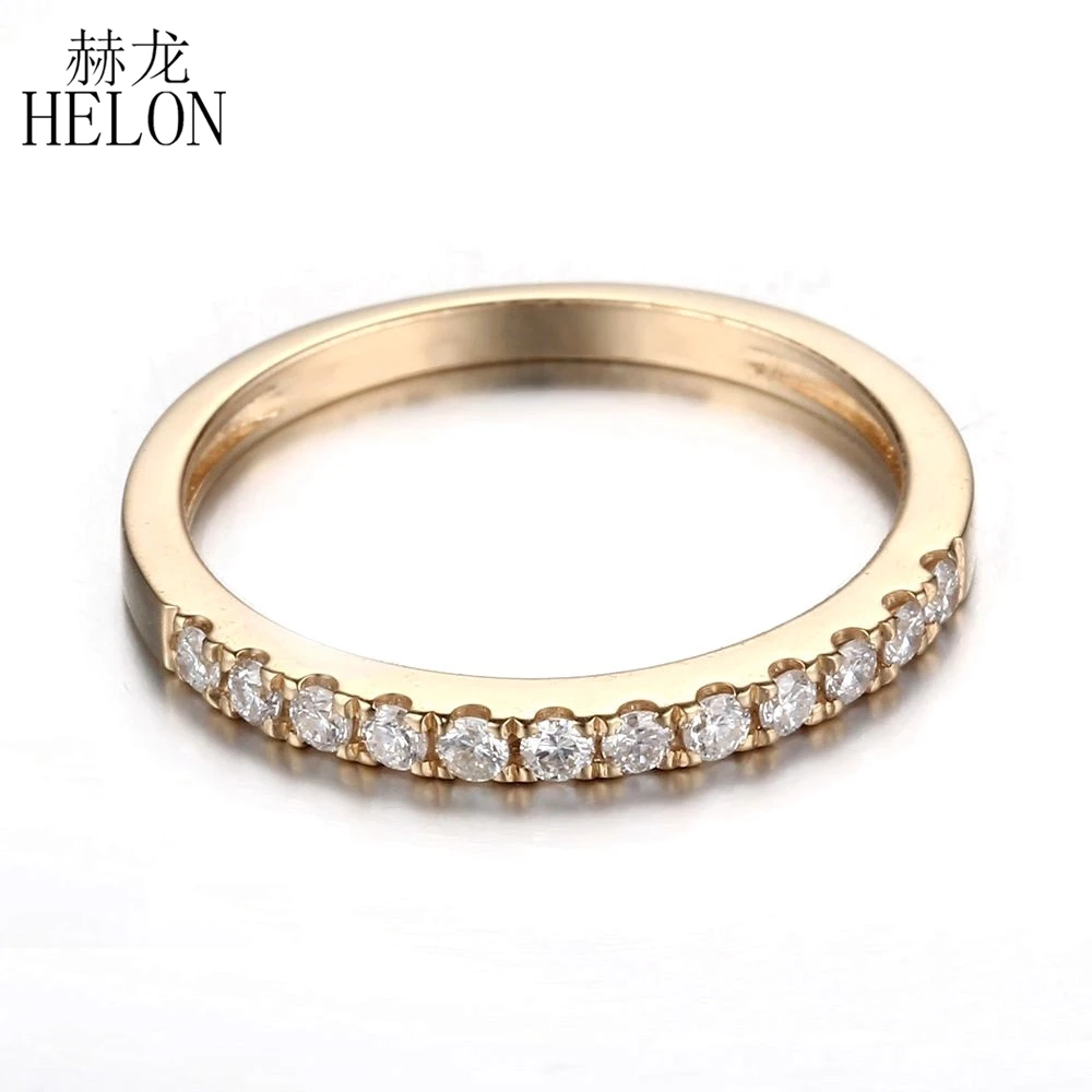 HELON Solid 14k 585 Yellow Gold Half Eternity Full Cut SI/H Natural Diamonds Wedding Ring Unique Anniversary Band Fine Jewelry
HELON Solid 14k 585 Yellow Gold Half Eternity Full Cut SI/H Natural Diamonds Wedding Ring Unique Anniversary Band Fine Jewelry