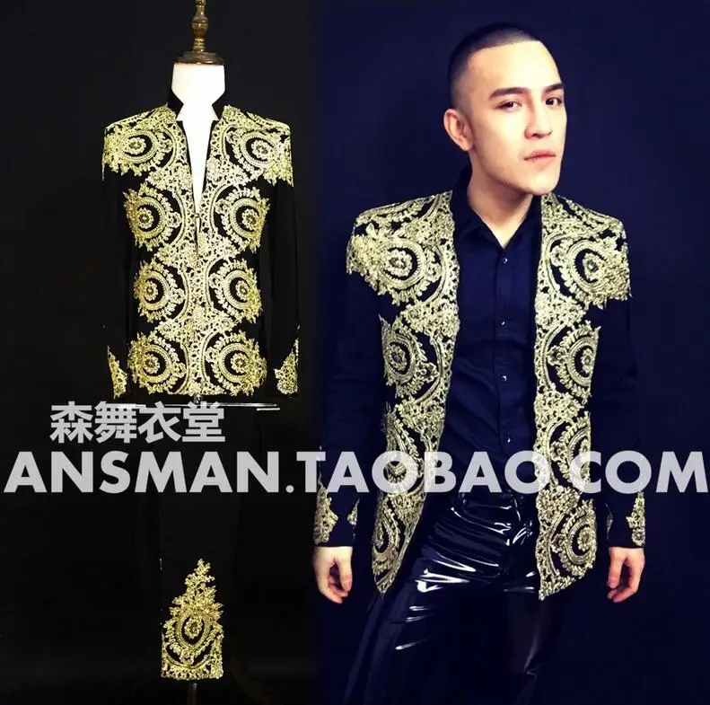 New Men Singer Stage Dj Nightclub Heavy Baroque Embroidery Baseball Jacket Coat Mens Scostume
New Men Singer Stage Dj Nightclub Heavy Baroque Embroidery Baseball Jacket Coat Mens Scostume