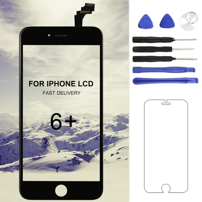 Без битых пикселей для iphone 6 plus lcd OEM КАЧЕСТВО с кодирующий преобразователь