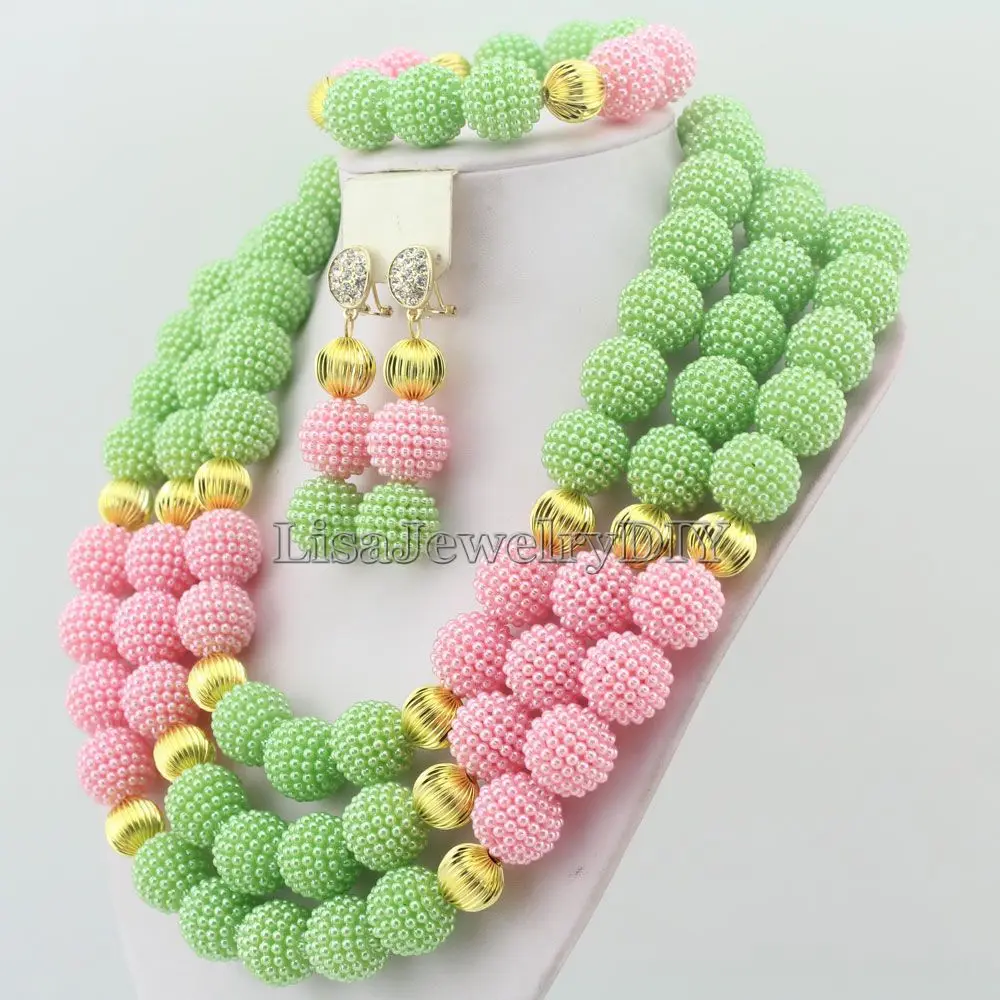 Pink&Apple Green African Beads Jewelry Set Nigerian Fashion Wedding Beads Jewelry Set HD3643
Pink&Apple Green African Beads Jewelry Set Nigerian Fashion Wedding Beads Jewelry Set HD3643
