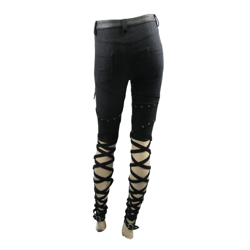 Devil Fashion Punk Personality Women Bandage Trousers Steampunk Black Sexy Slim-Fitting Twill Pants Fashion Casual Buckle Pants
Devil Fashion Punk Personality Women Bandage Trousers Steampunk Black Sexy Slim-Fitting Twill Pants Fashion Casual Buckle Pants