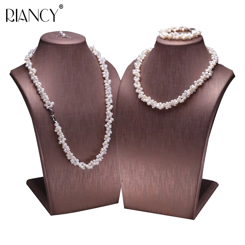 Комплект из колье браслета и сережек серебра 925 пробы|jewelry sets|pearl jewelryset fashion |