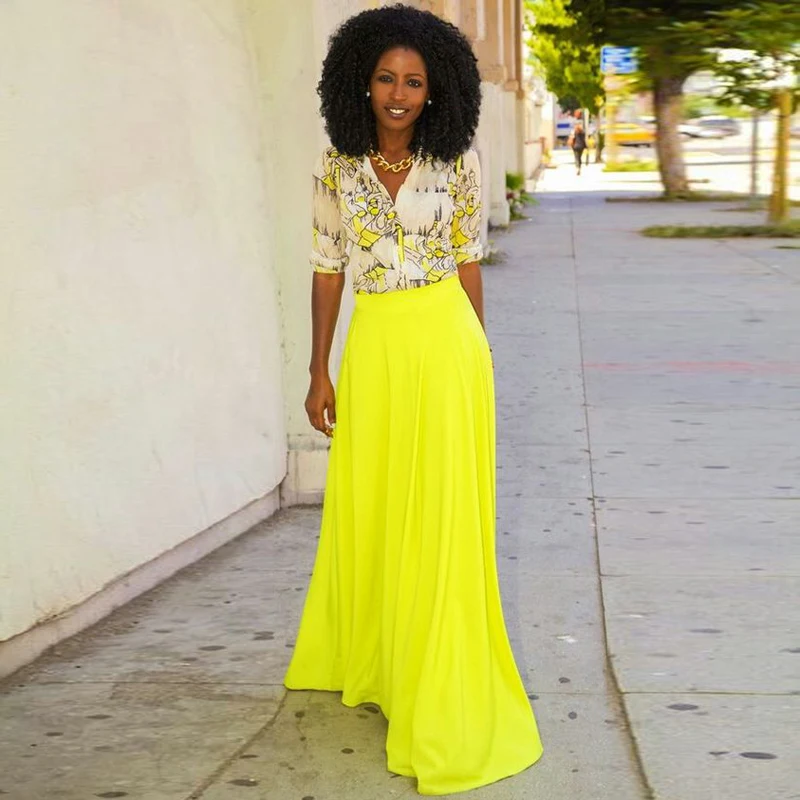 2017 Summer Chiffon Skirt for Women Eye-catching Yellow Long Beach Skirt South Arican Black Girl Maxi Skirt Custom Made
2017 Summer Chiffon Skirt for Women Eye-catching Yellow Long Beach Skirt South Arican Black Girl Maxi Skirt Custom Made