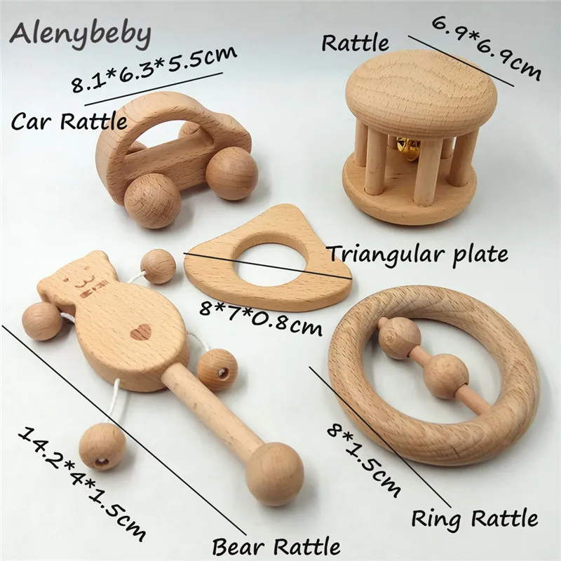 Baby Teether Wooden Teething Set Natural Beech Wood for Girl and Boy Chew Toy Infant Training Organic Montessori Toys Rattle
Baby Teether Wooden Teething Set Natural Beech Wood for Girl and Boy Chew Toy Infant Training Organic Montessori Toys Rattle