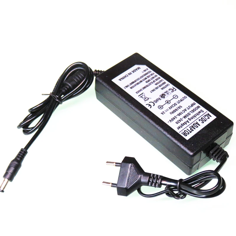 DC 24V 2A LED Power Switching Supply Adapter AC100-240V to DC24V 48W Transformer for AMP Led Strip EU Plug
DC 24V 2A LED Power Switching Supply Adapter AC100-240V to DC24V 48W Transformer for AMP Led Strip EU Plug