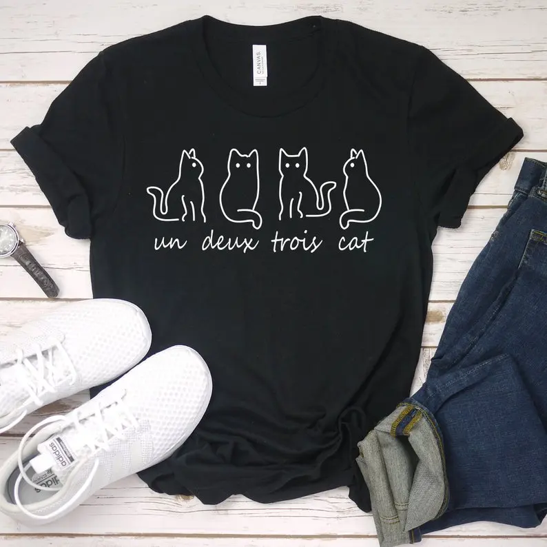 Sugarbaby New Arrival Un Deux Trois Cat Cat Lover T-Shirt Birthday Gift Short Sleeve Cat Shirt Kitten Tee 90s aesthetic Clothing
Sugarbaby New Arrival Un Deux Trois Cat Cat Lover T-Shirt Birthday Gift Short Sleeve Cat Shirt Kitten Tee 90s aesthetic Clothing