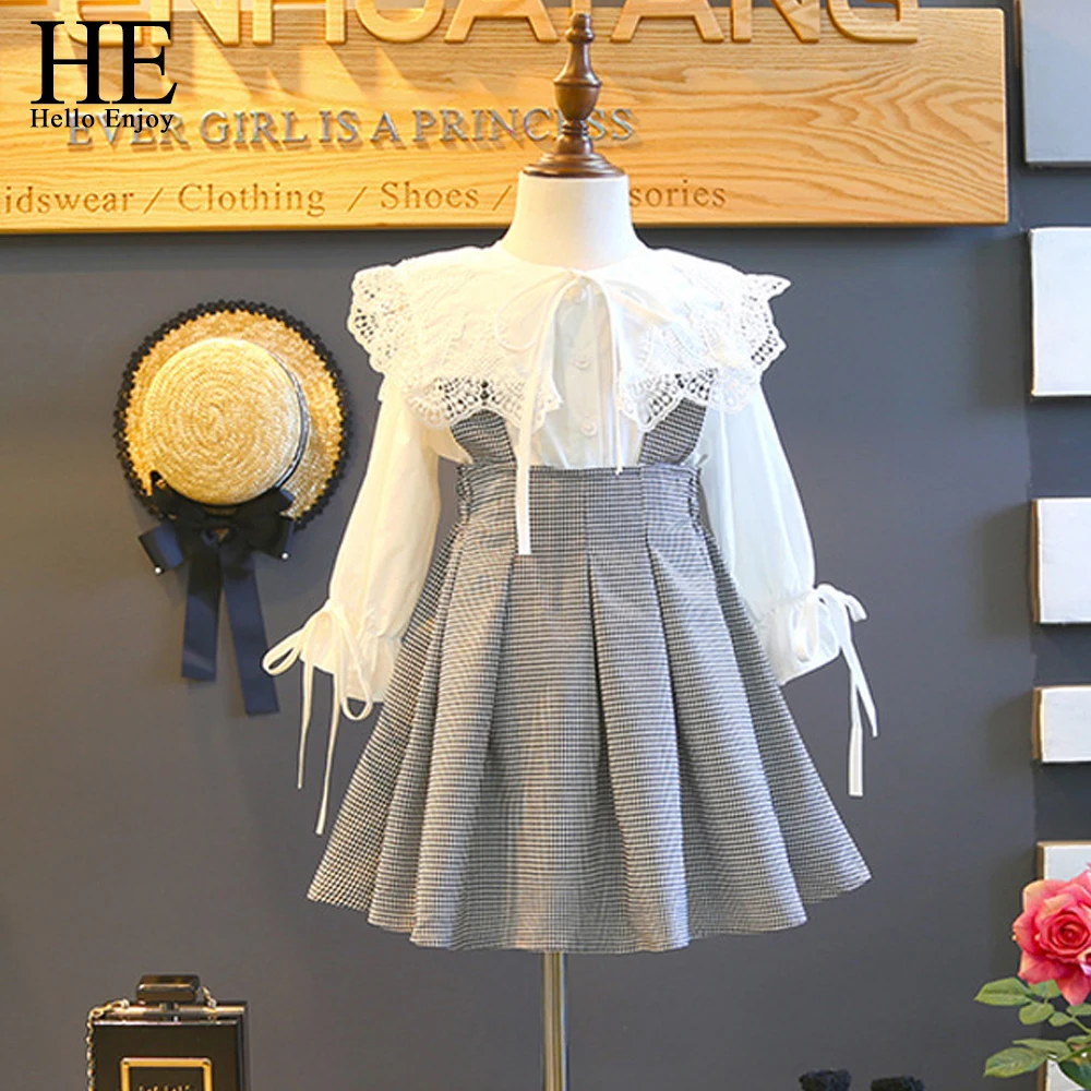HE Hello Enjoy/детская одежда осенняя рубашка с длинными рукавами и кружевным бантом для девочек + клетчатое платье на бретелях Одежда для маленьк...
HE Hello Enjoy/детская одежда осенняя рубашка с длинными рукавами и кружевным бантом для девочек + клетчатое платье на бретелях Одежда для маленьк...