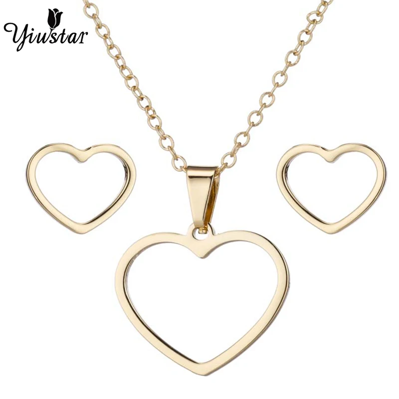 Yiustar Stainless Steel Jewelry Sets For Women Charm Swwet Heart Shape Choker Earrings For Women Lover's Decoration Best Gifts
Yiustar Stainless Steel Jewelry Sets For Women Charm Swwet Heart Shape Choker Earrings For Women Lover's Decoration Best Gifts