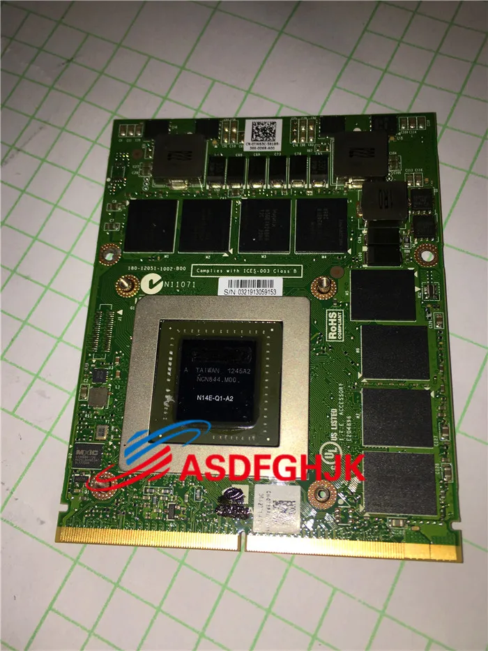 Original FOR Dell M6600 M6700 Graphics board Quadro K3000M 2GB Video Card N14E-Q1-A2 TW63C 7RPRH 07RPRH 0TW63C Fully tested
Original FOR Dell M6600 M6700 Graphics board Quadro K3000M 2GB Video Card N14E-Q1-A2 TW63C 7RPRH 07RPRH 0TW63C Fully tested