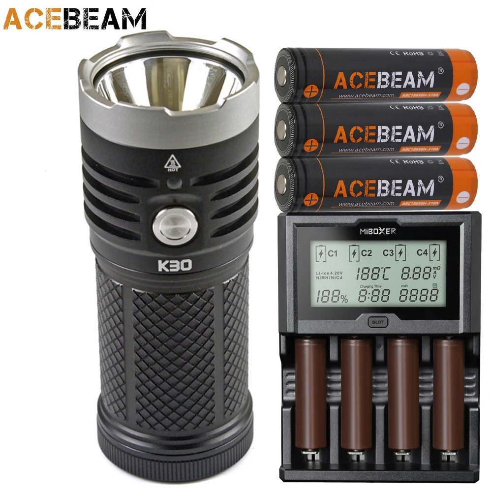 ACEBEAM K30 прожектор CREE XHP70.2 Макс 5200 люмен луч бросать 374 м ручной фонарь + 18650 3100 мАч
