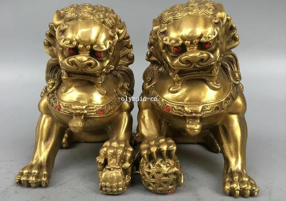 Пара, 6 дюймов, латунная домашняя статуя fengshui для защиты дома, животное, зверь, собака, Лев
Пара, 6 дюймов, латунная домашняя статуя fengshui для защиты дома, животное, зверь, собака, Лев