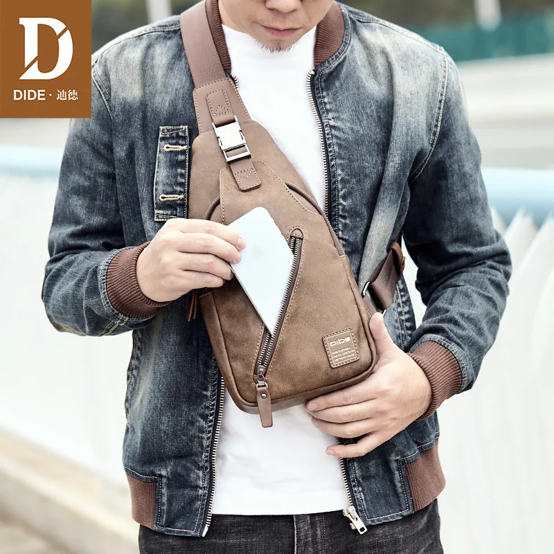 Фото DIDE Мужская нагрудная сумка с защитой от кражи модная водонепроницаемая