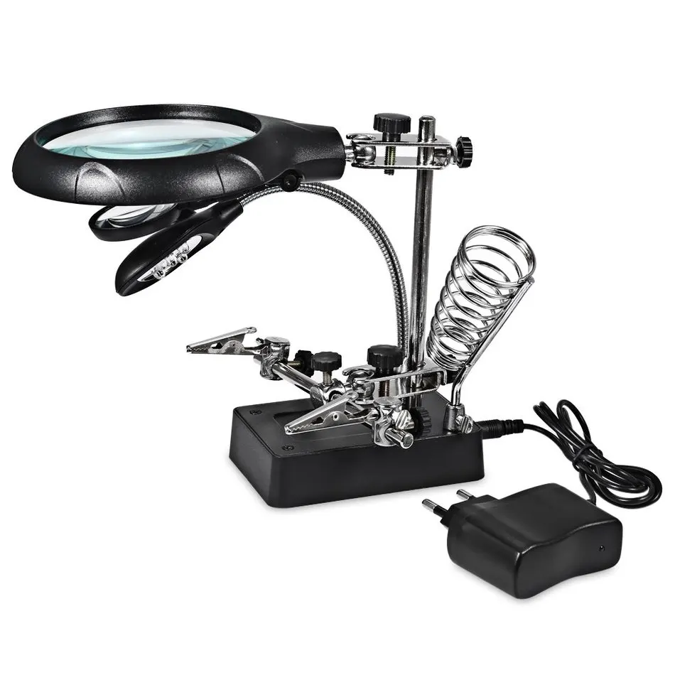 Magnifier Repair Tools Magnifying Glass LED Light 2.5X 7.5X 10X Magnifier Loupe Tool Alligator Clip Soldering Solder Iron Stand
Magnifier Repair Tools Magnifying Glass LED Light 2.5X 7.5X 10X Magnifier Loupe Tool Alligator Clip Soldering Solder Iron Stand
