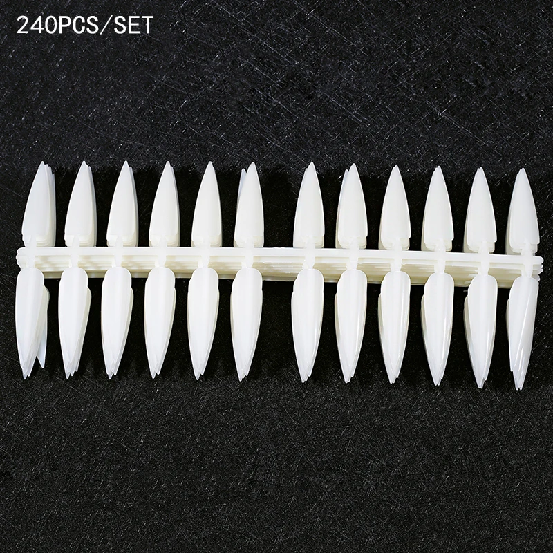 240Pcs (10sheets) Stiletto Long False Fake Nails Tips Manicure Artificial Nails Salon Full Cover Tips White/ Clear /Black Choice
240Pcs (10sheets) Stiletto Long False Fake Nails Tips Manicure Artificial Nails Salon Full Cover Tips White/ Clear /Black Choice