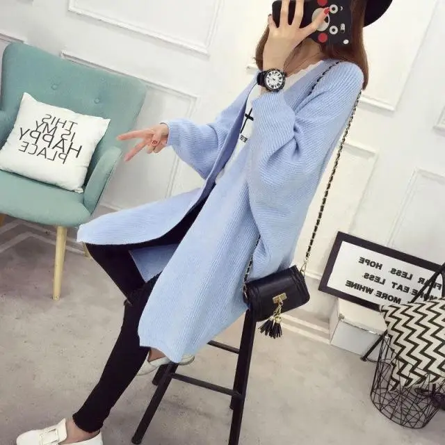 2019 Girl Casual Long Knitted Cardigan Autumn Korean Women Loose Solid Color Pocket Design Sweater Jacket Pink Beige
2019 Girl Casual Long Knitted Cardigan Autumn Korean Women Loose Solid Color Pocket Design Sweater Jacket Pink Beige