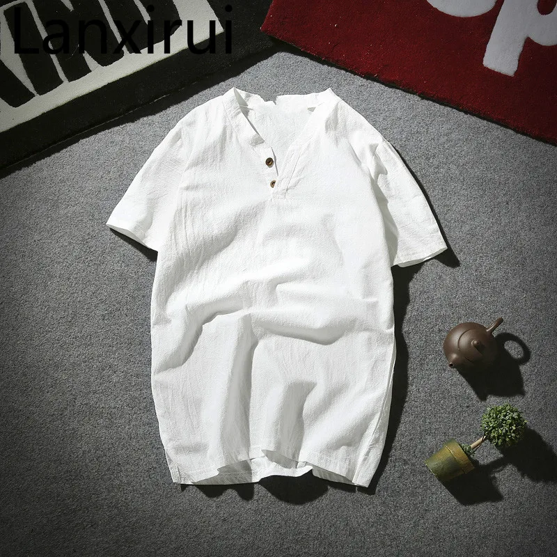 Summer Men's T-shirt Short-sleeved , Solid Color Casual V-neck Large Size Short T-shirt Men , Breathable White Mens T-shirt
Summer Men's T-shirt Short-sleeved , Solid Color Casual V-neck Large Size Short T-shirt Men , Breathable White Mens T-shirt