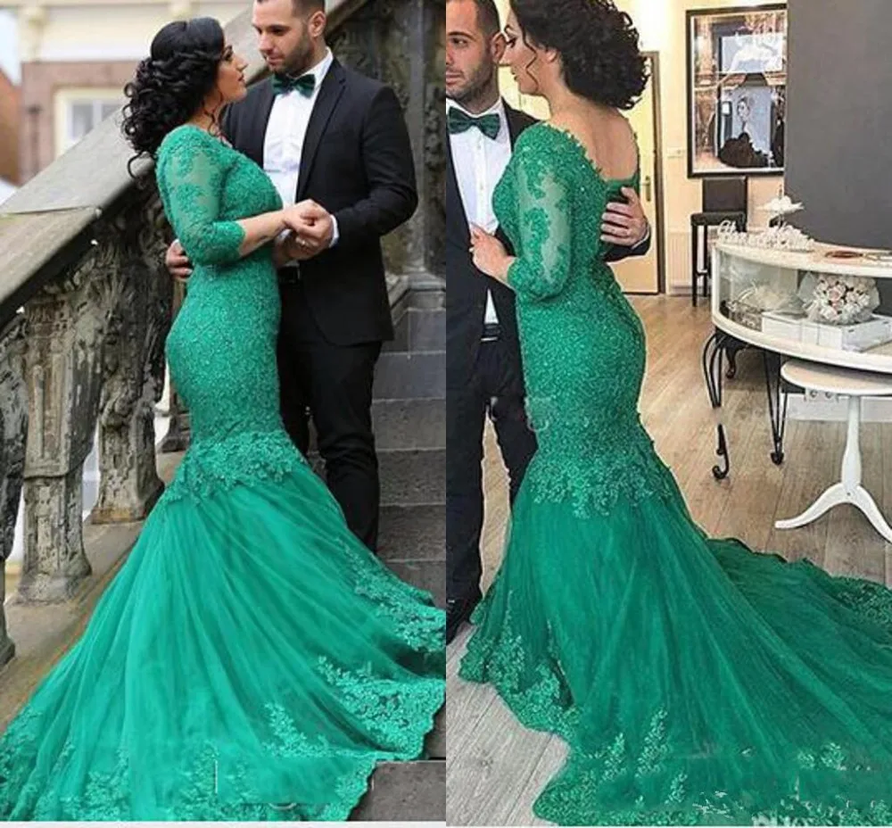 New Green Arabic Lace Mermaid Prom Dresses 2017 V-neck Sweep Train Vestidos De Fiesta Long Sleeves Elegant Evening dress
New Green Arabic Lace Mermaid Prom Dresses 2017 V-neck Sweep Train Vestidos De Fiesta Long Sleeves Elegant Evening dress