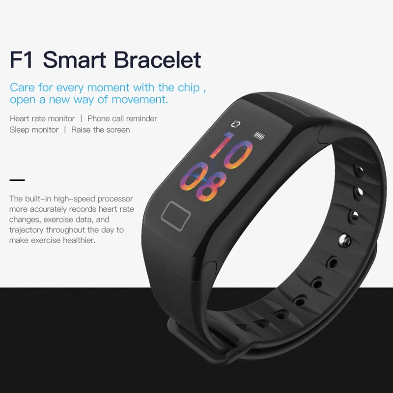 F1 Smart Fitness Bracelet waterproof Smart Band Blood Pressure Heart Rate Monitor Clock Health Watch Wristband for Android IOS
F1 Smart Fitness Bracelet waterproof Smart Band Blood Pressure Heart Rate Monitor Clock Health Watch Wristband for Android IOS