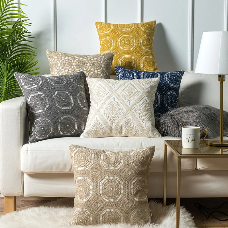 Nordic Floral Embroidery Pillow Cover Lace Grey Yellow Blue Geometric Cushion Cover Cotton Lumbar Pillow case 45x45cm
Nordic Floral Embroidery Pillow Cover Lace Grey Yellow Blue Geometric Cushion Cover Cotton Lumbar Pillow case 45x45cm