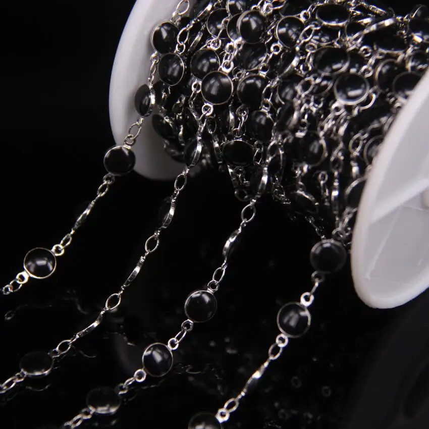 5Meter/Lot Silver Plated Rosary Chain 6mm Black Lampwork Beaded,Glass Flat Coin Bead Chains,Bracelet Necklace Earrings Crafts
5Meter/Lot Silver Plated Rosary Chain 6mm Black Lampwork Beaded,Glass Flat Coin Bead Chains,Bracelet Necklace Earrings Crafts
