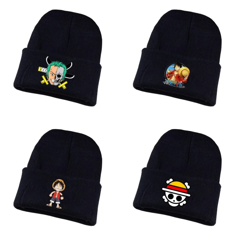 Фото Японская аниме цельная шапка трикотажные зимние теплые шапки - купить
