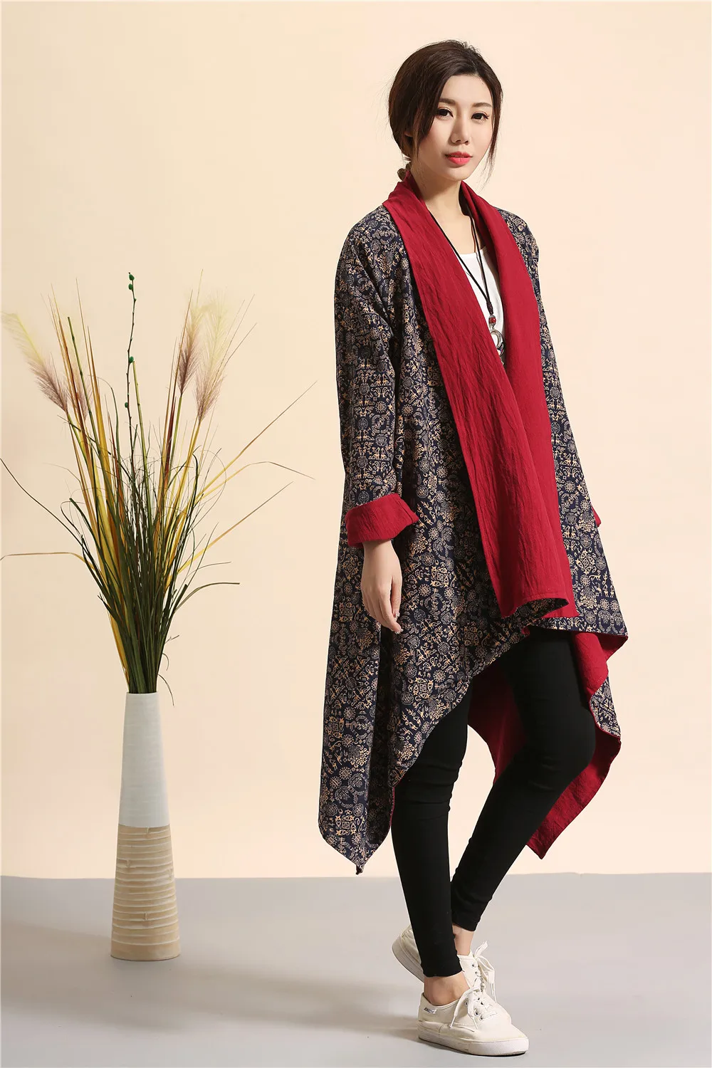 Spring Autumn Folk Style XXXLdust coat reversible cotton linen trench coat cardigan Windbreaker Cloaks Fashion Casual Outwear
Spring Autumn Folk Style XXXLdust coat reversible cotton linen trench coat cardigan Windbreaker Cloaks Fashion Casual Outwear