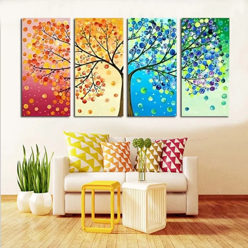 4 Pieces colourful leaf tree abstract oil painting modern fashion HD print painting on canvas home decoration wall art picture
4 Pieces colourful leaf tree abstract oil painting modern fashion HD print painting on canvas home decoration wall art picture