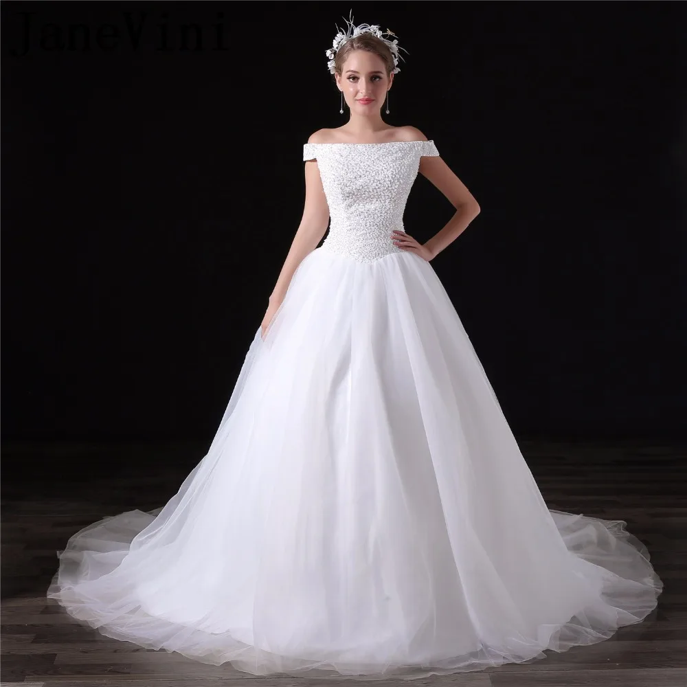 JaneVini Elegant Chapel Long Wedding Dresses Tulle Boat Neck Beading Zipper Back A Line White Bridal Gowns 2019 Vestido De Novia
JaneVini Elegant Chapel Long Wedding Dresses Tulle Boat Neck Beading Zipper Back A Line White Bridal Gowns 2019 Vestido De Novia