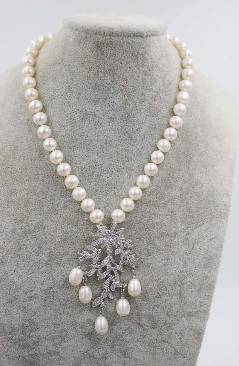 one set freshwater pearl near round 9-10mm necklace earrings 18inch wholesale bead discount gift hot
one set freshwater pearl near round 9-10mm necklace earrings 18inch wholesale bead discount gift hot