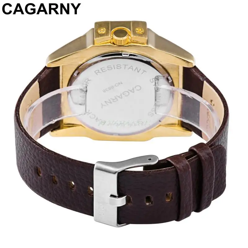 CAGARNY Men Luxury Waterproof Watches Men Sport Clock Genuine Leather Gold Quartz Wristwatch relogio masculino Relogio Masculino
CAGARNY Men Luxury Waterproof Watches Men Sport Clock Genuine Leather Gold Quartz Wristwatch relogio masculino Relogio Masculino