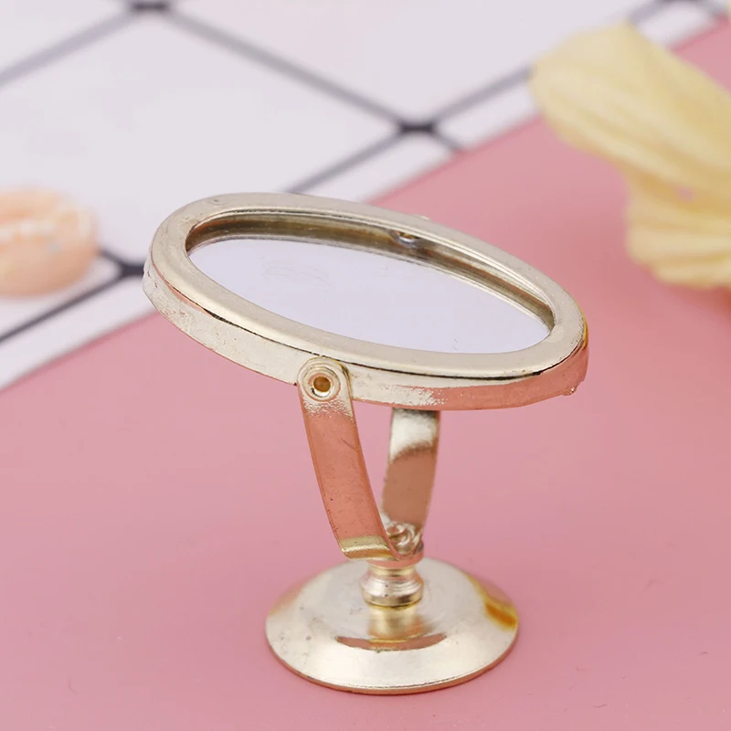 Кукольный домик Миниатюрный винтажный Gloden Vanity мини зеркало 1/12 весы куклы мебель