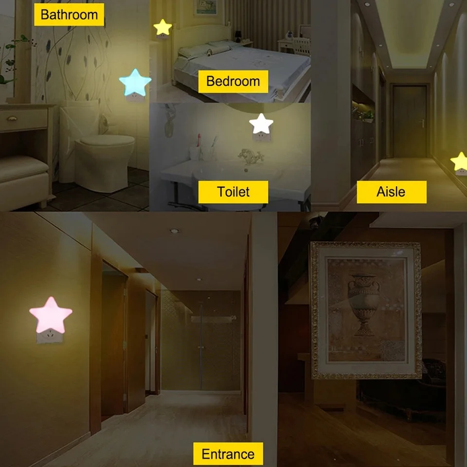 Светодиодный ночной мини светильник со звездами ночник для детской спальни