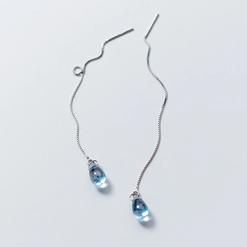 Long Tassel Crystal Real S925 Sterling Silver Ear Line Women Blue Drop-shaped Drop Earrings Fine Jewelry (SE303)
Long Tassel Crystal Real S925 Sterling Silver Ear Line Women Blue Drop-shaped Drop Earrings Fine Jewelry (SE303)